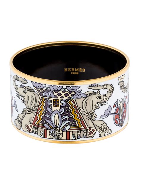 hermes wide enamel bangle.